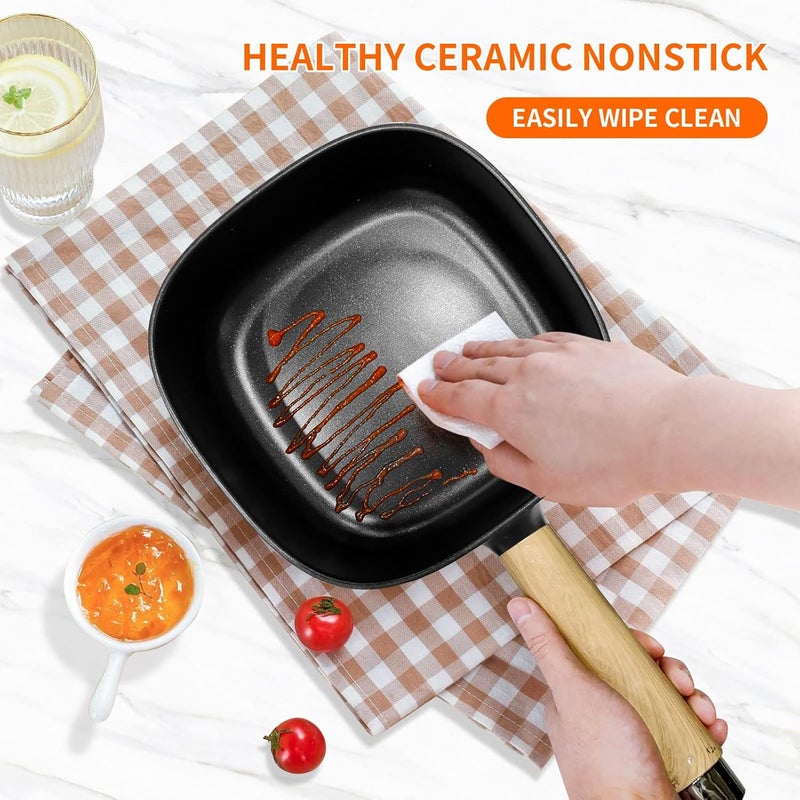 Audecook Hot Pot Electric 2L, Cermic Glaze Non-Stick Frying Pan 8 Inch, Portable Travel Cooker for Ramen/Steak/Fried Rice/Oatmeal/Soup, with Dual Power Control (Silicone Spatula Included) - Image 3